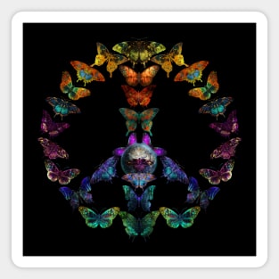Butterfly Peace Symbol, Save the Animals Magnet